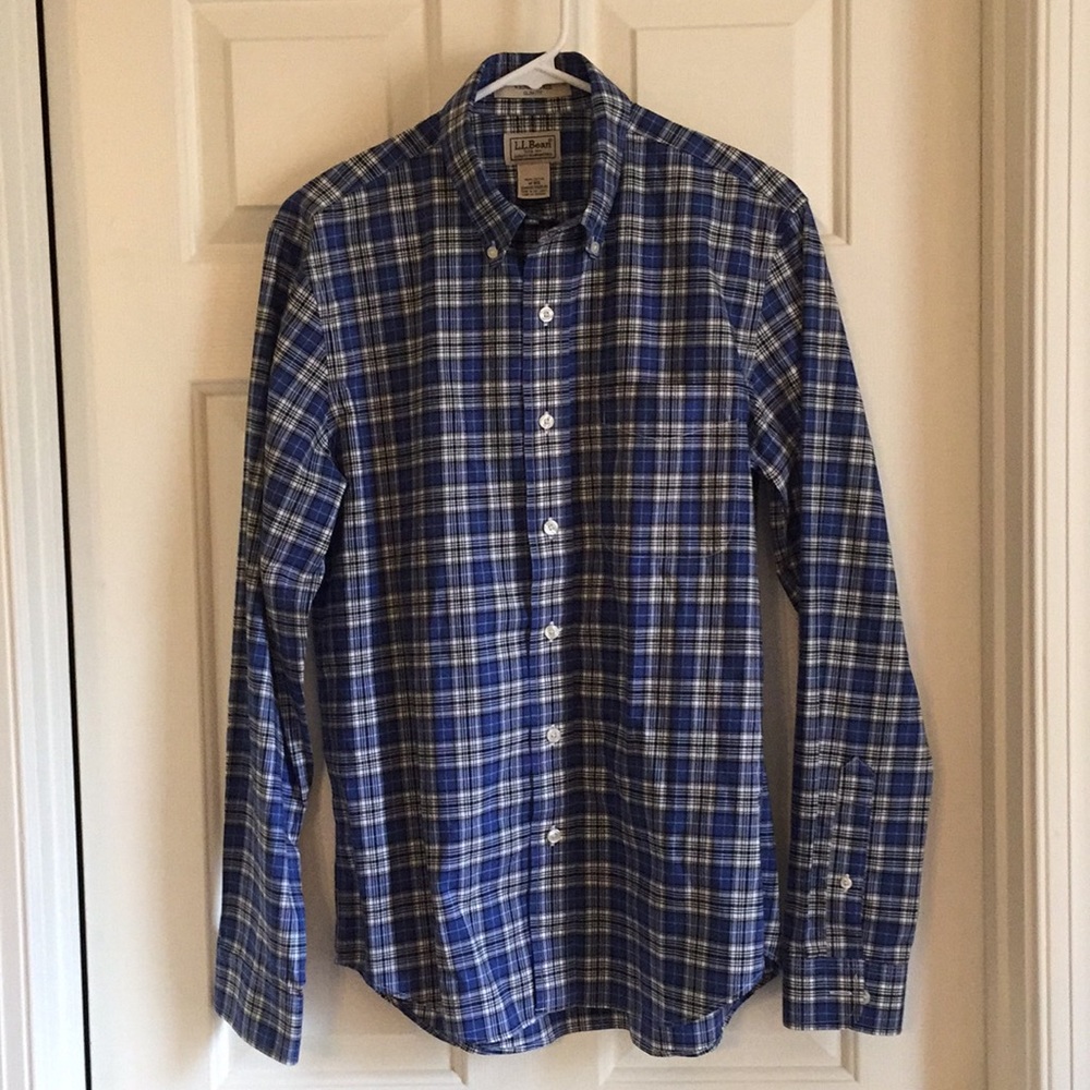 Men’s LLBean cotton tartan shirt